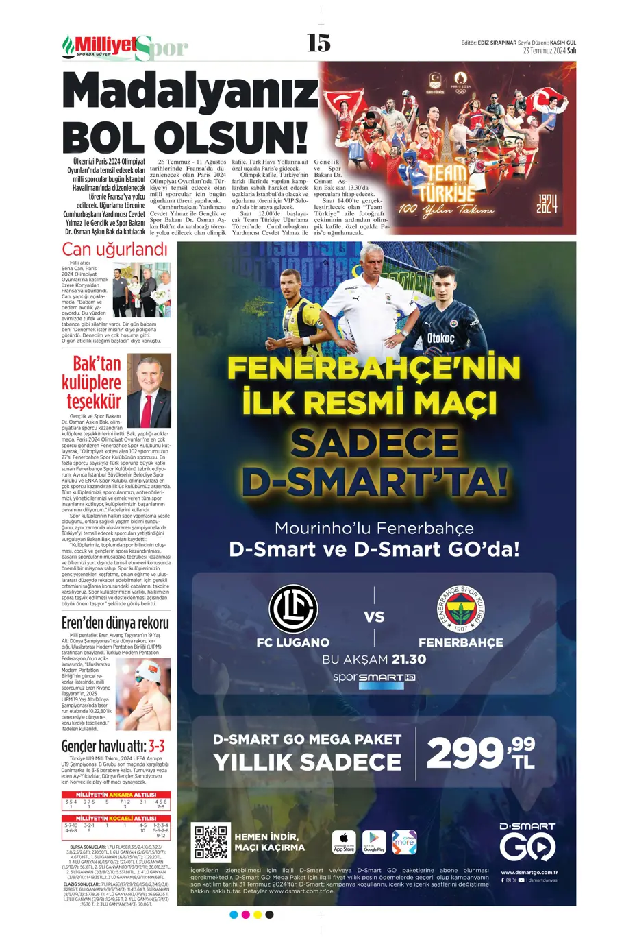 "Fenerbahçe'nin zamanı geldi" | Sporun manşetleri (23 Temmuz 2024) - 23 "Fenerbahçe'nin zamanı geldi" | Sporun manşetleri (23 Temmuz 2024) - 23