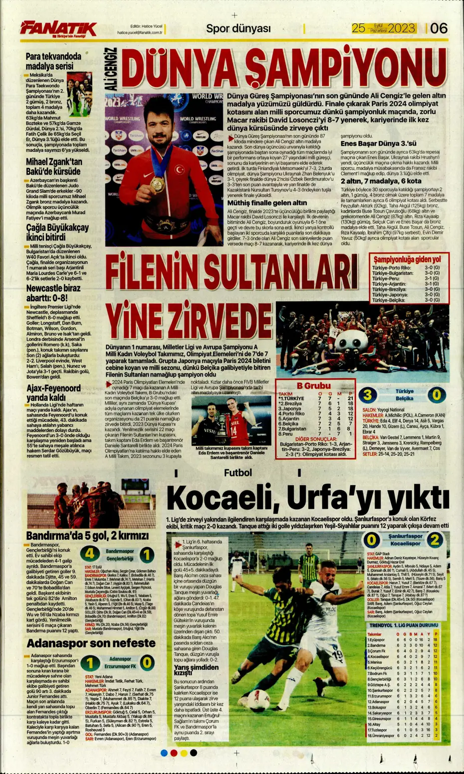 "Hesaplar Kahveci'den" | Sporun manşetleri (25 Eylül 2023) - 7