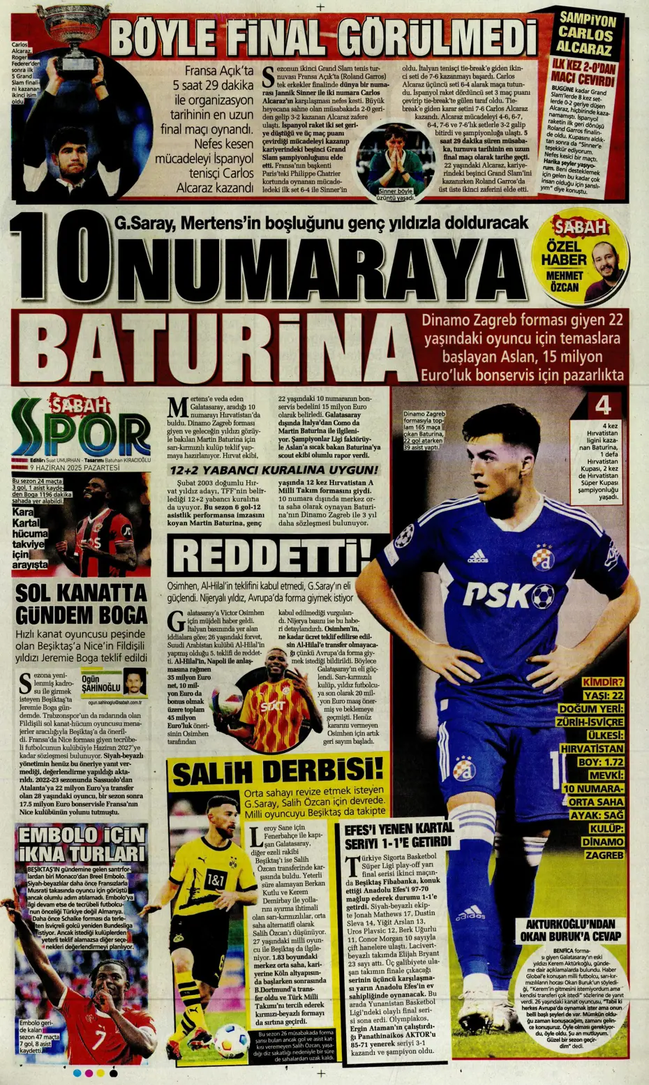 "Hakim Ziyech geri dönüyor" | Sporun manşetleri - 26