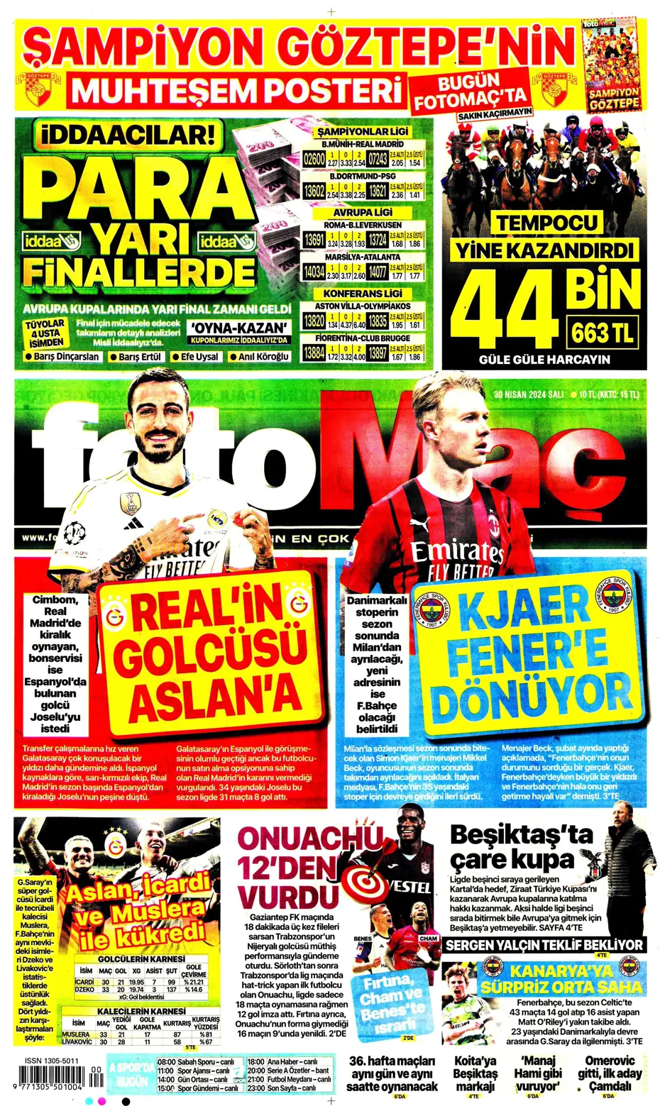 "Real'in golcüsü Aslan'a" | Sporun manşetleri (30 Nisan 2024) - 8