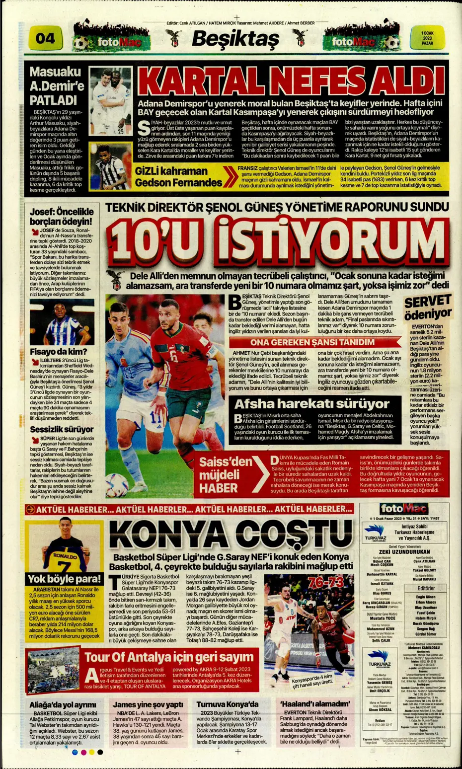 Sporun Manşetleri (1 Ocak 2023) - 13