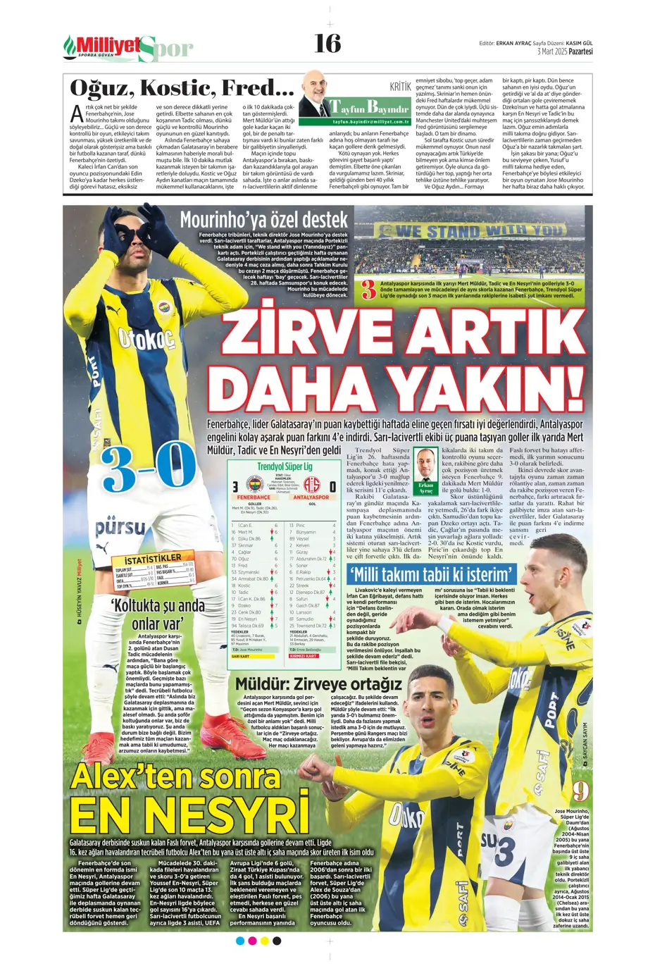 "Zirvede fark 4" | Sporun manşetleri - 16