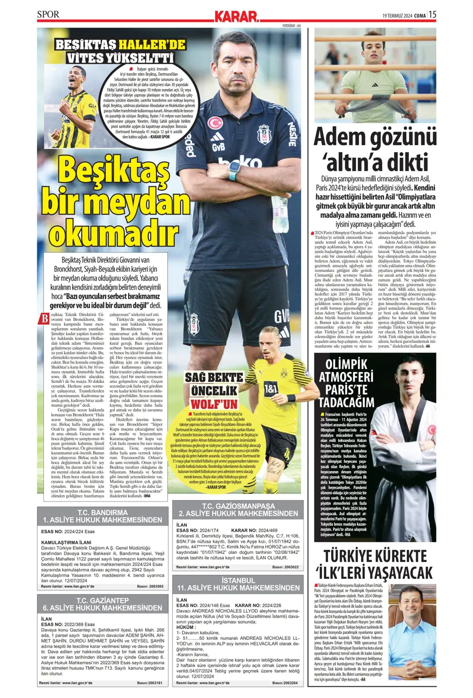 "Doue'nin vizesi Drogba'dan" | Sporun manşetleri (19 Temmuz 2024) - 22 "Doue'nin vizesi Drogba'dan" | Sporun manşetleri (19 Temmuz 2024) - 22