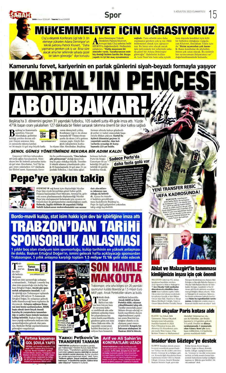 "Fener'e yıldız yağmuru" | Sporun Manşetleri (5 Ağustos 2023) - 20