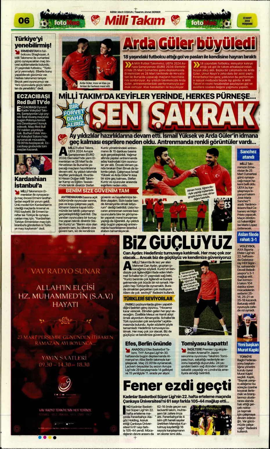 "Jesus'un derbi motivasyonu" - Gazete manşetleri (23 Mart 2023) - 14