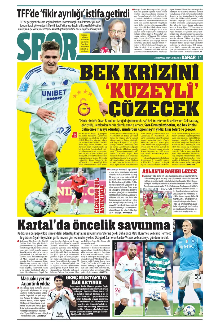 "Bu Fener'e dikkat edin" | Sporun manşetleri (24 Temmuz 2024) - 19 "Bu Fener'e dikkat edin" | Sporun manşetleri (24 Temmuz 2024) - 19