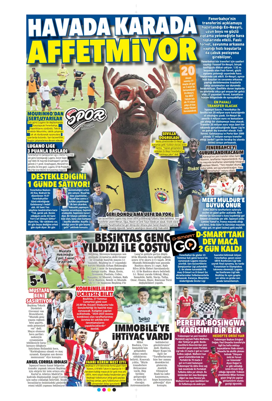 "Fenerbahçe'den Berge hamlesi" | Sporun Manşetleri (21 Temmuz 2024) - 25 "Fenerbahçe'den Berge hamlesi" | Sporun Manşetleri (21 Temmuz 2024) - 25