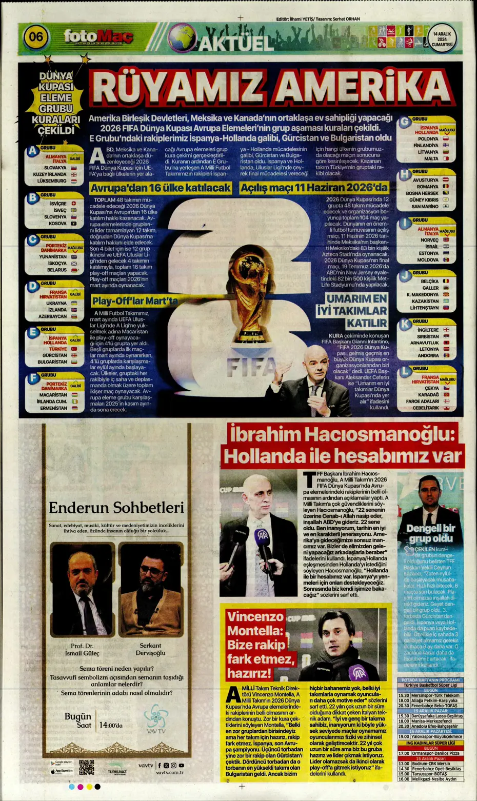 "Boscagli ve Hancko listeye girdi" | Sporun manşetleri - 10 "Boscagli ve Hancko listeye girdi" | Sporun manşetleri - 10