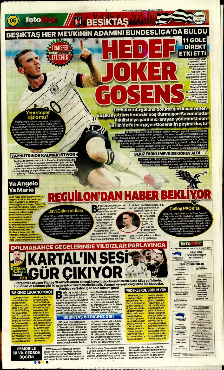 "Zirveye çek kaptan" | Sporun manşetleri (31 Ağustos 2024) - 12 "Zirveye çek kaptan" | Sporun manşetleri (31 Ağustos 2024) - 12