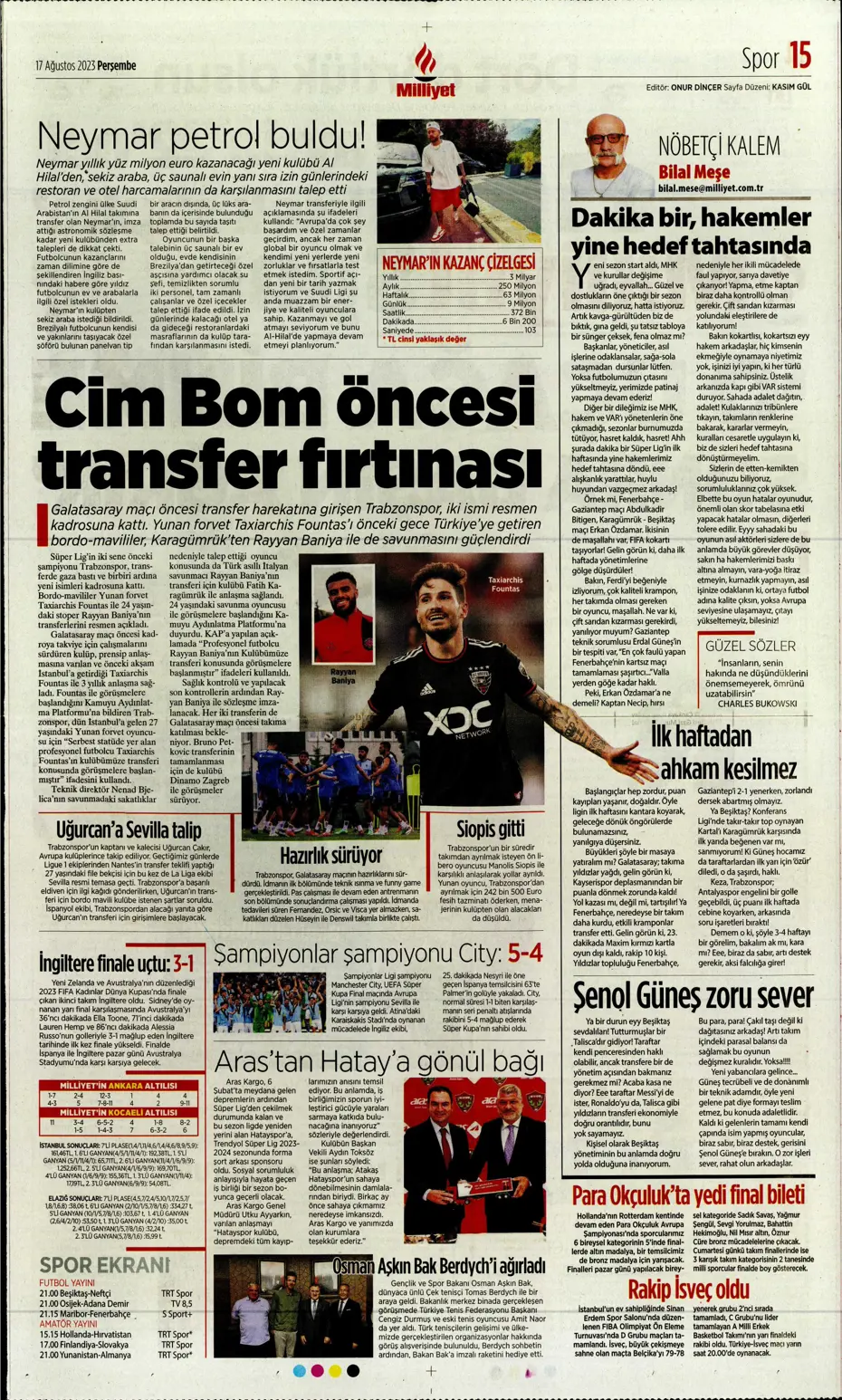 "Anderson Talisca için yoğun mesai" | Sporun Manşetleri - 20