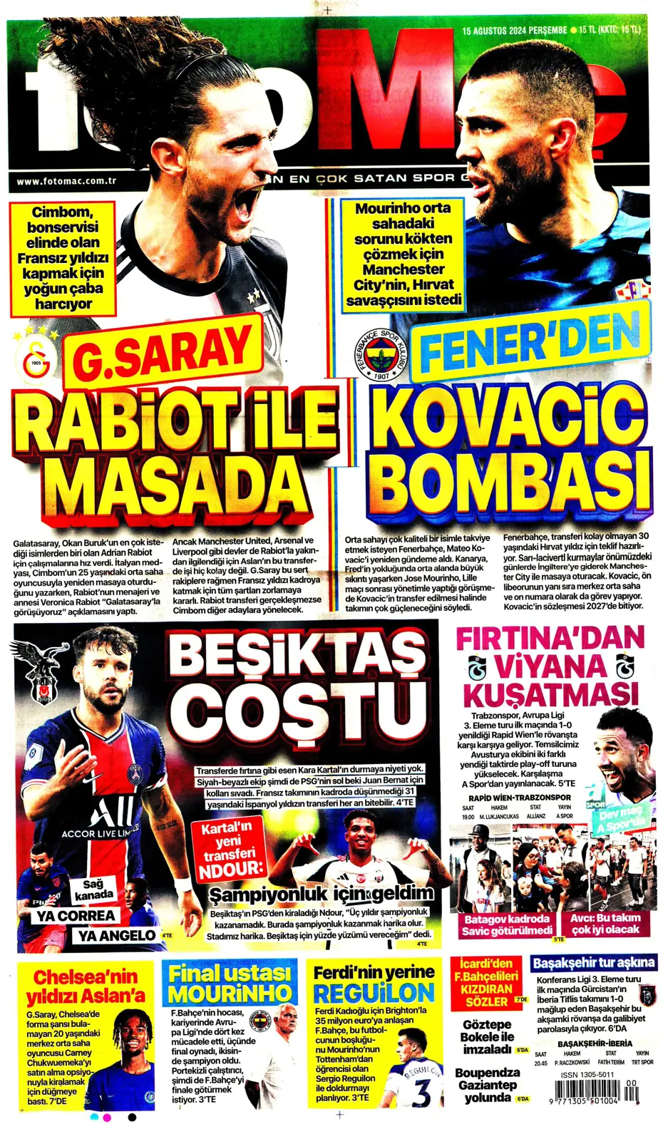 "Muci'yle yol ayrımı" | Sporun manşetleri (15 Ağustos 2024) - 10