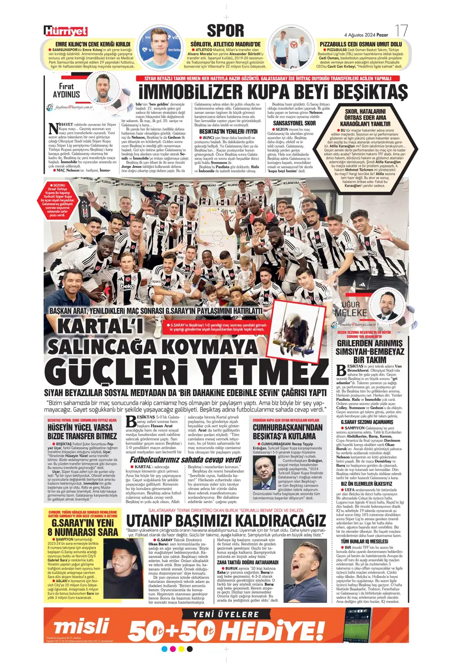 "Fenerbahçe'den nokta atışı transfer" | Sporun manşetleri - 23 "Fenerbahçe'den nokta atışı transfer" | Sporun manşetleri - 23