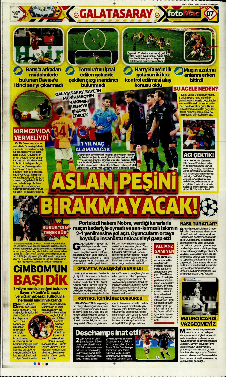 "Antonio Nobre'den skandal cevap" | Sporun manşetleri (10 Kasım 2023) - 17