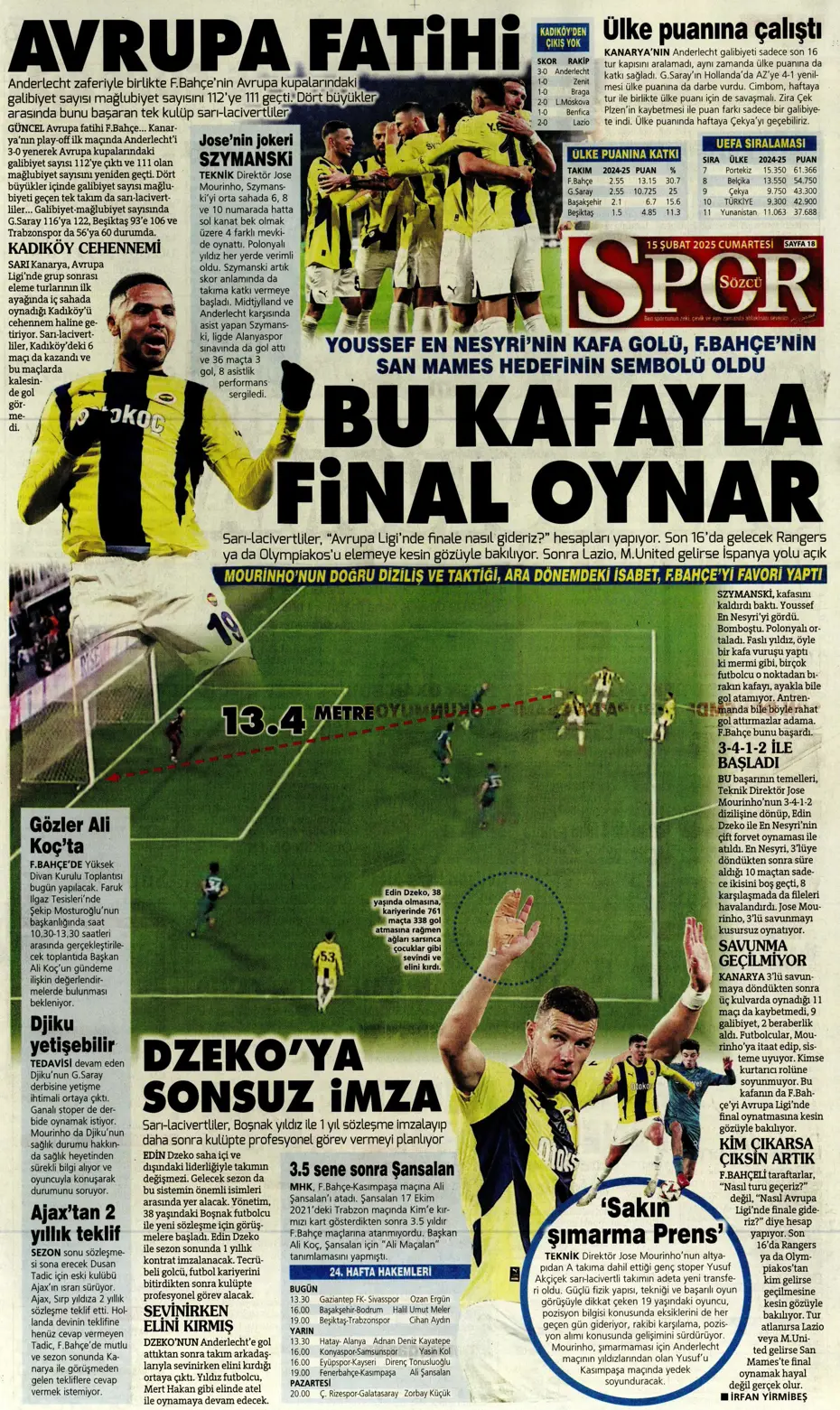 "Cimbom'da OHAL ilanı" | Sporun manşetleri (15 Şubat 2025) - 33