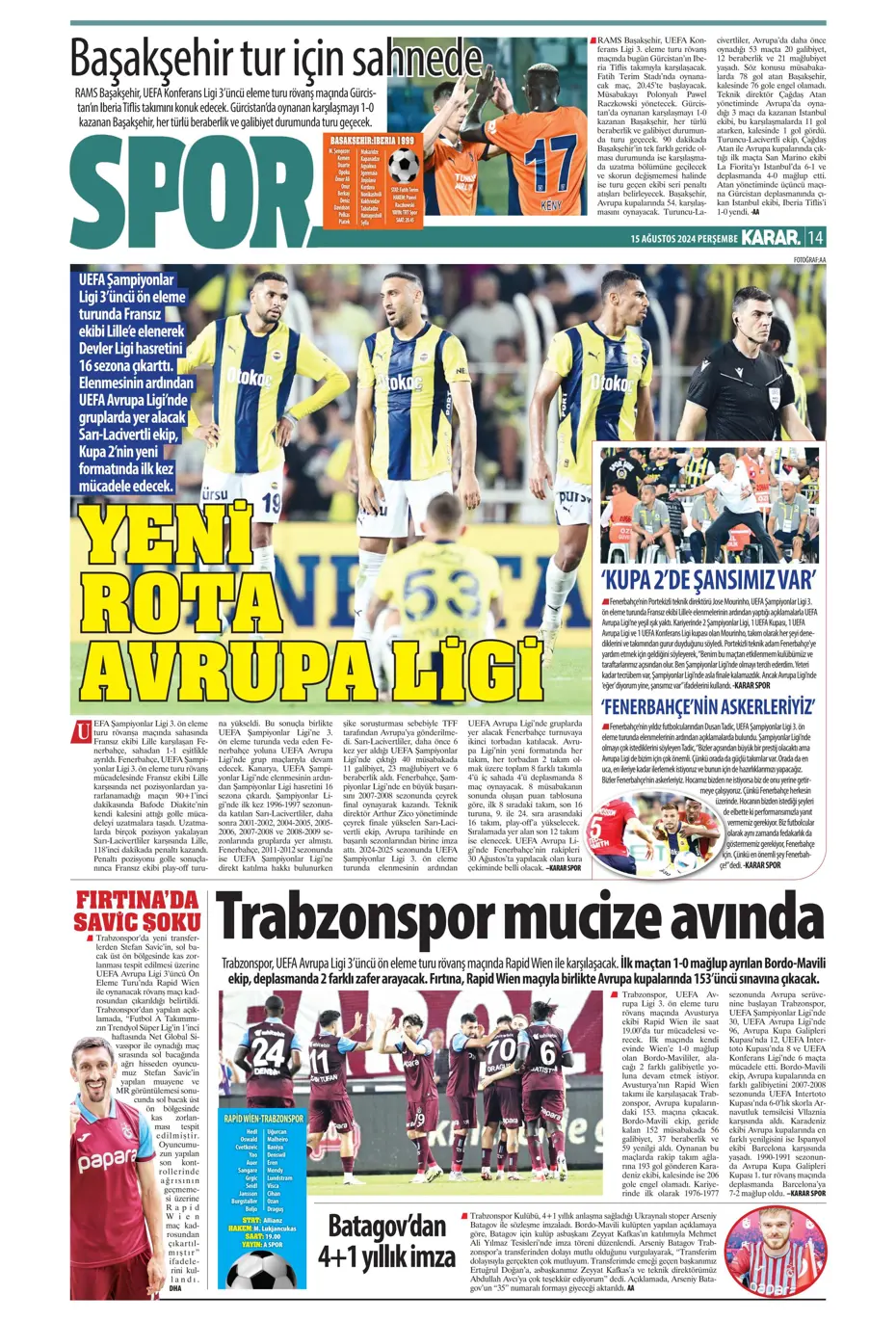 "Muci'yle yol ayrımı" | Sporun manşetleri (15 Ağustos 2024) - 18