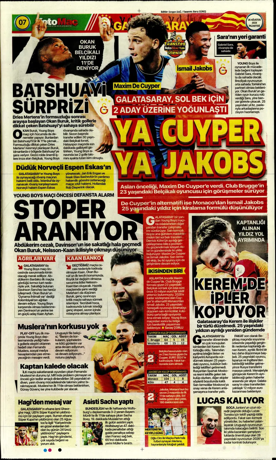 "Mou'nun planı Rize'yi dağıttı" | Sporun manşetleri (26 Ağustos 2024) - 15 "Mou'nun planı Rize'yi dağıttı" | Sporun manşetleri (26 Ağustos 2024) - 15