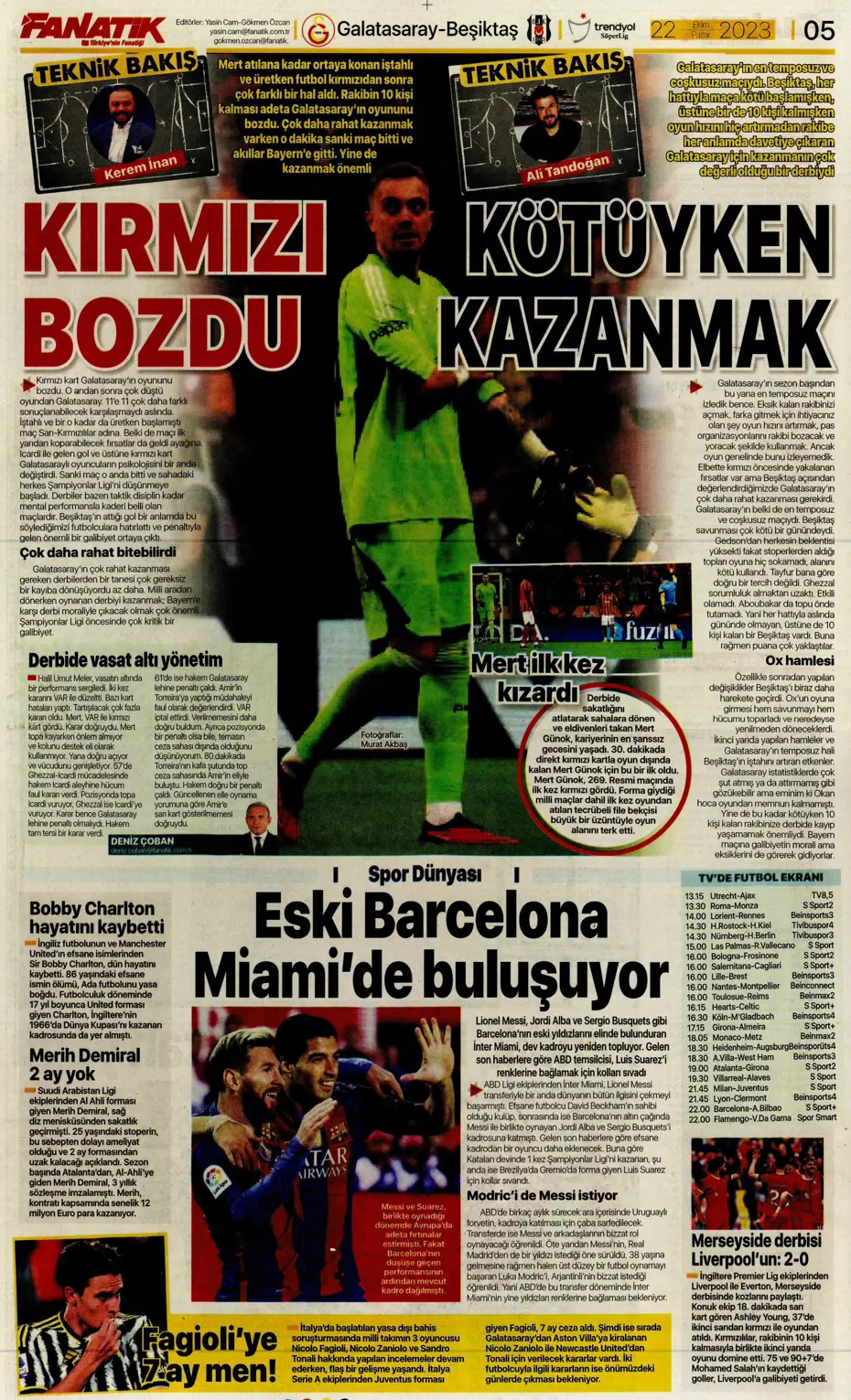 "Derbilerin Aslanı" | Sporun manşetleri (22 Ekim 2023) - 8