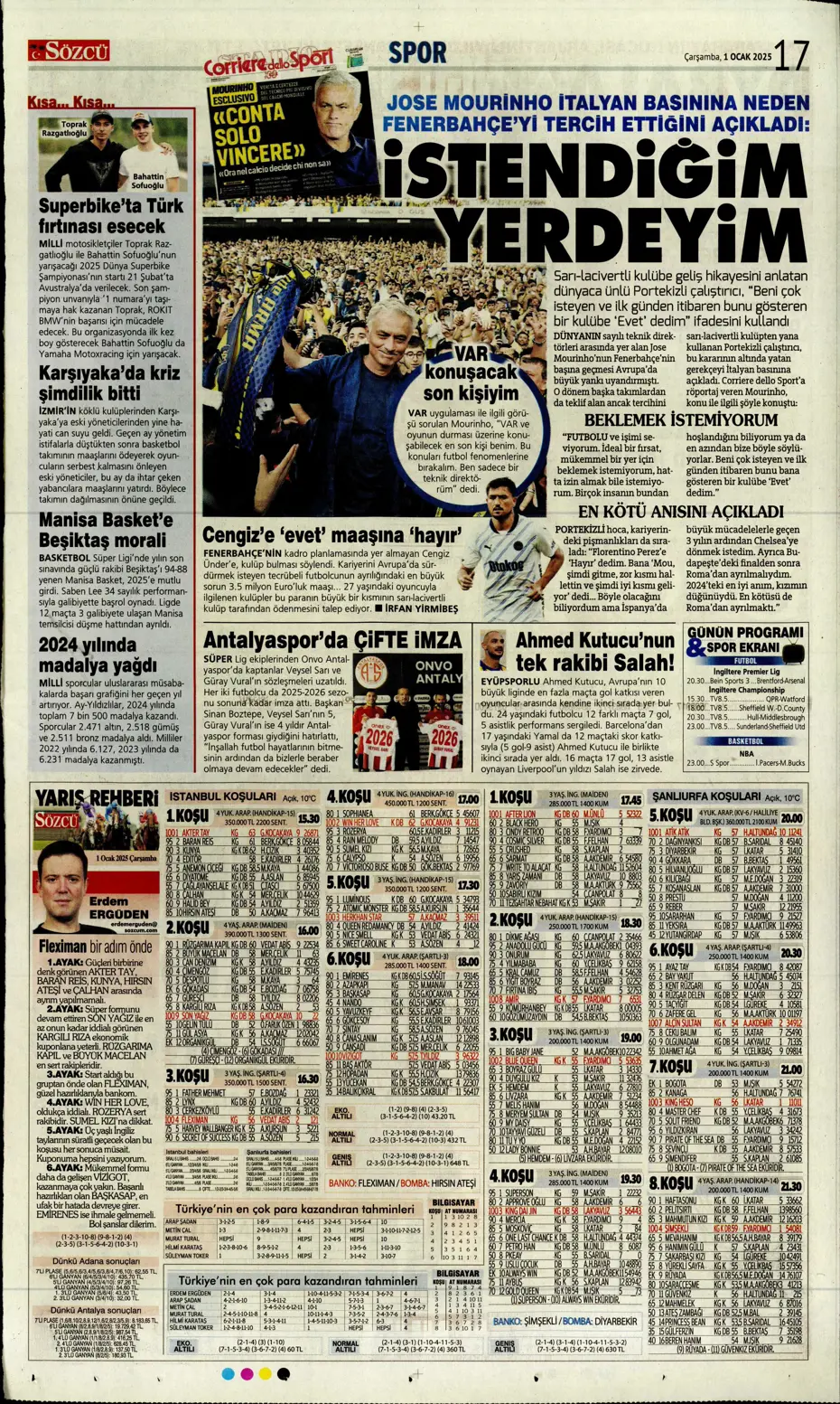 "Sergen Yalçın ve ekibi cumartesi başlıyor" | Sporun manşetleri (1 Ocak 2025) - 28