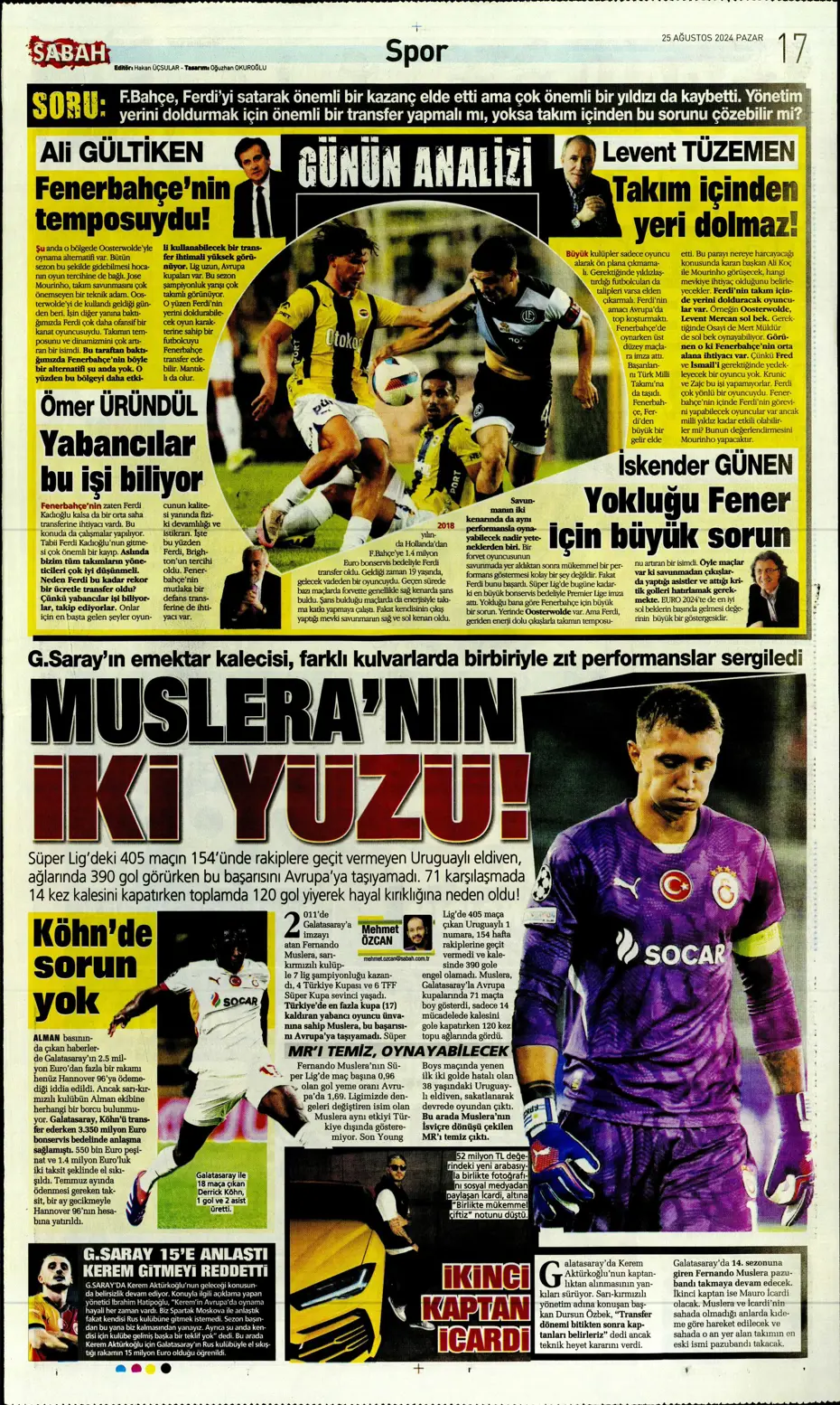 "Fenerbahçe'den yıldız bombardımanı" | Sporun manşetleri - 29 "Fenerbahçe'den yıldız bombardımanı" | Sporun manşetleri - 29