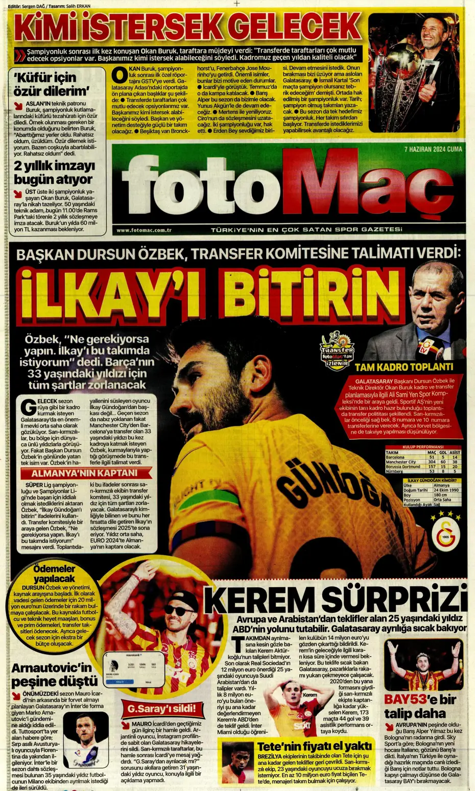 "Fener'e 'Uçan Koreli'" | Sporun manşetleri (7 Haziran 2024) - 16 "Fener'e 'Uçan Koreli'" | Sporun manşetleri (7 Haziran 2024) - 16