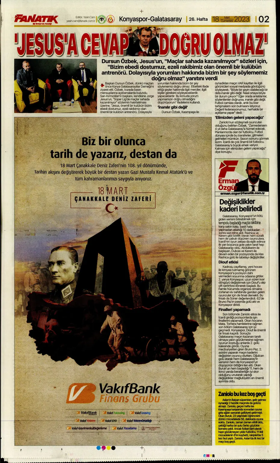 "Aslan yıkıldı" - Gazete manşetleri (18 Mart 2023) - 2