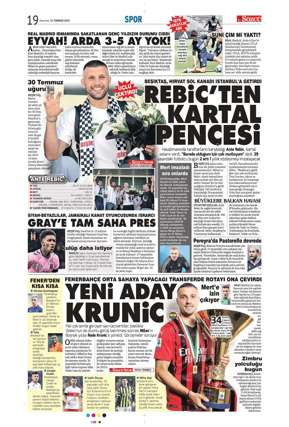 "Zaha'nın rövanşı Felix" | Sporun Manşetleri (31 Temmuz 2023) - 28