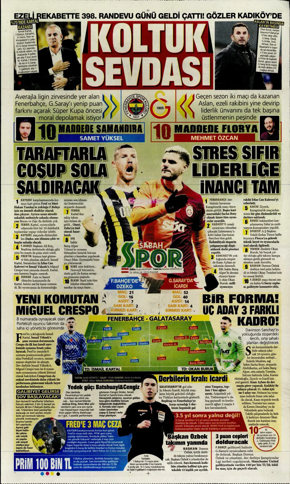 "Flick takımı görünce vazgeçti" | Sporun manşetleri (24 Aralık 2023) - 31