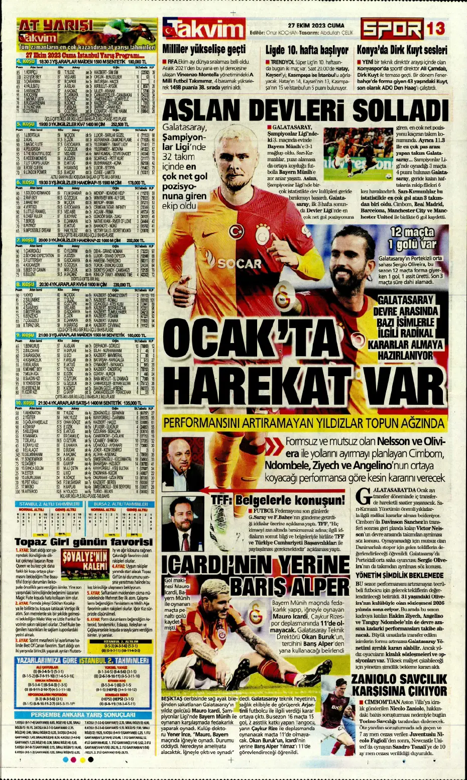"Yüzyılın Fener'i" | Sporun manşetleri (27 Ekim 2023) - 25