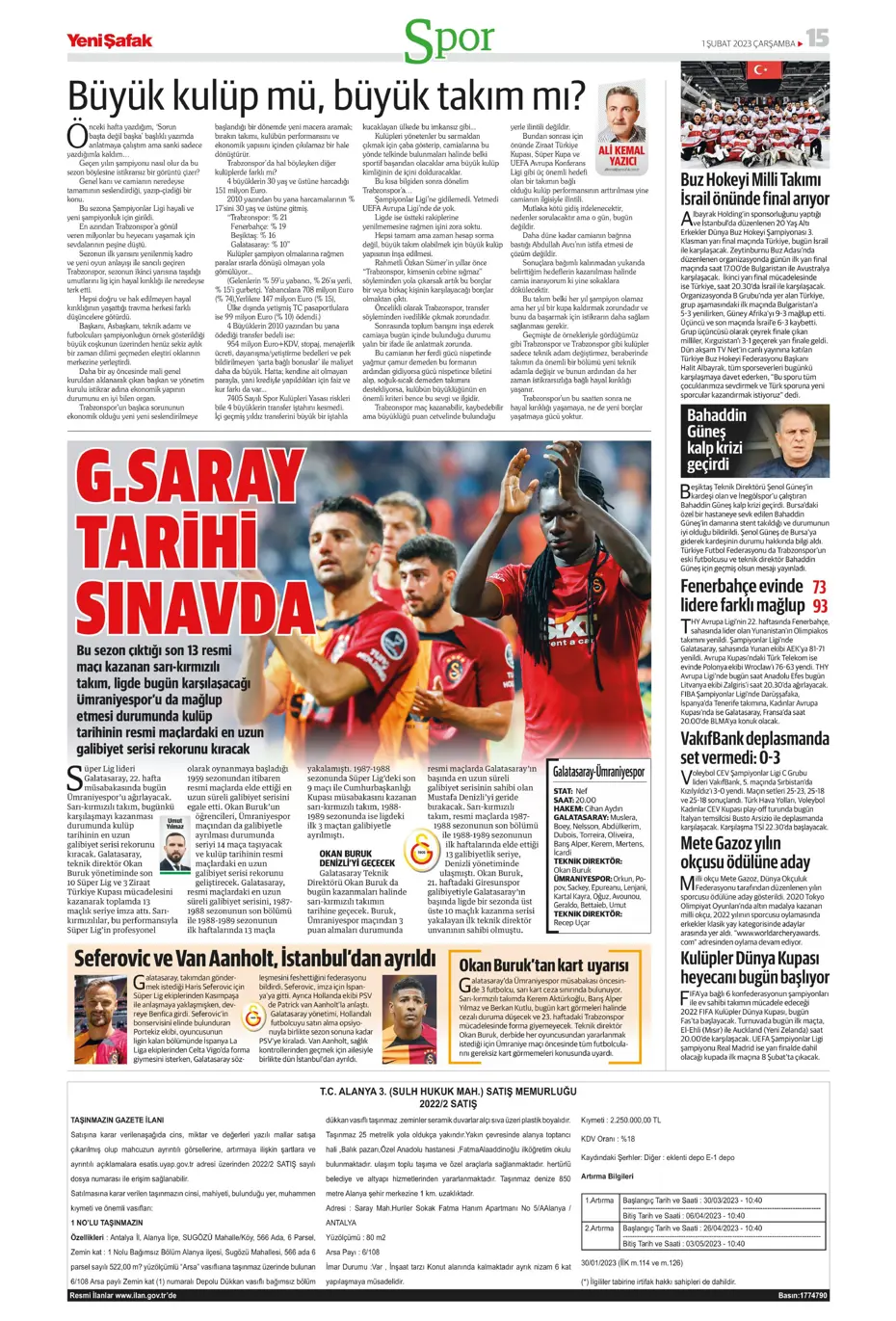 Sporun Manşetleri (1 Şubat 2023) - 42