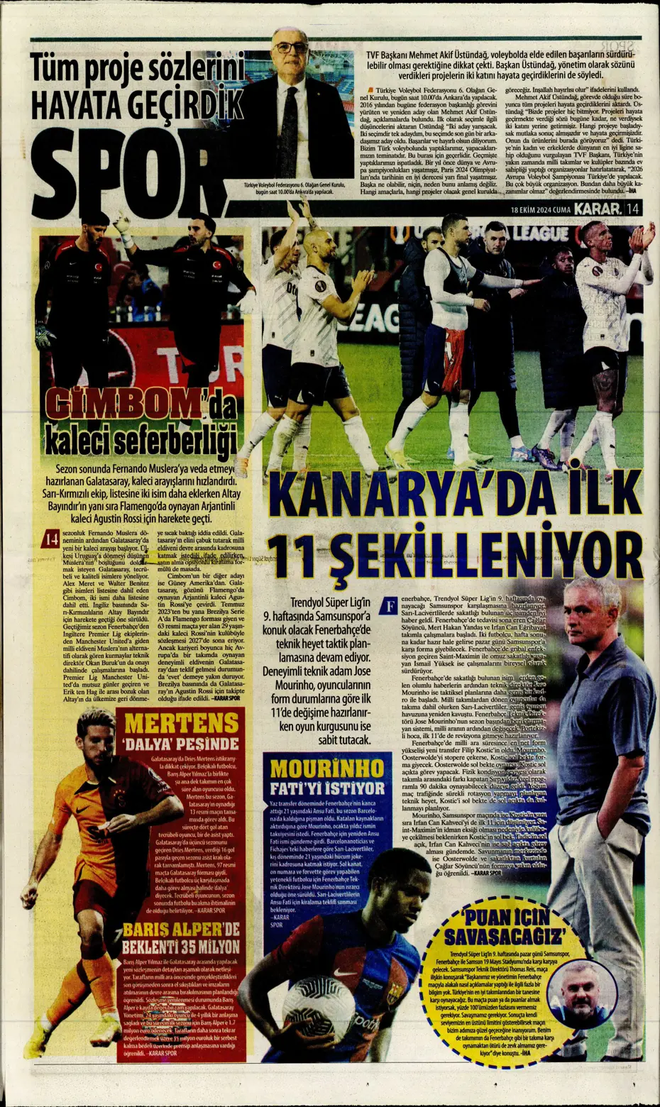 "Fenerbahçe'ye 1 milyar euroluk bomba" | Sporun manşetleri (18 Ekim 2024) - 20