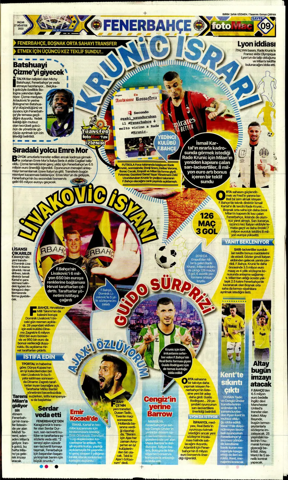 "Mertens sürprizi" | Sporun manşetleri (27 Ağustos 2023) - 16