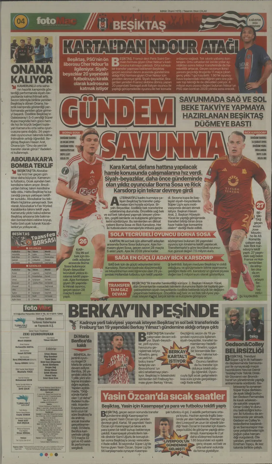 "Aslan'dan 3 yıldıza teklif" | Sporun manşetleri (8 Ağustos 2024) - 13 "Aslan'dan 3 yıldıza teklif" | Sporun manşetleri (8 Ağustos 2024) - 13