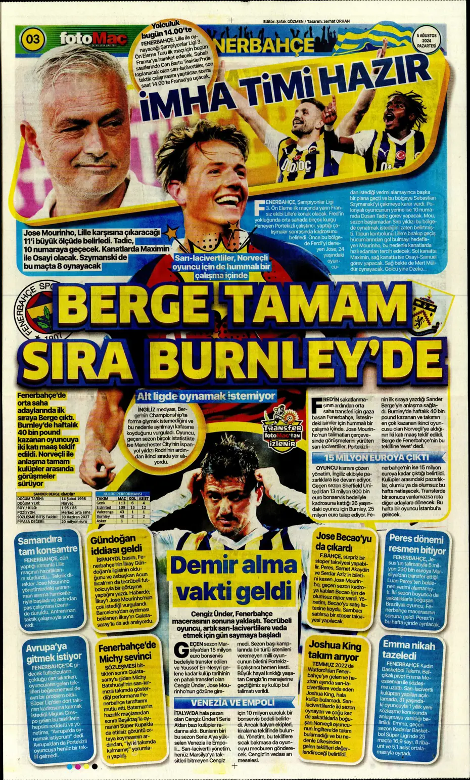 "Galatasaray'da sıradaki transfer Szmodics" | Sporun manşetleri - 14 "Galatasaray'da sıradaki transfer Szmodics" | Sporun manşetleri - 14