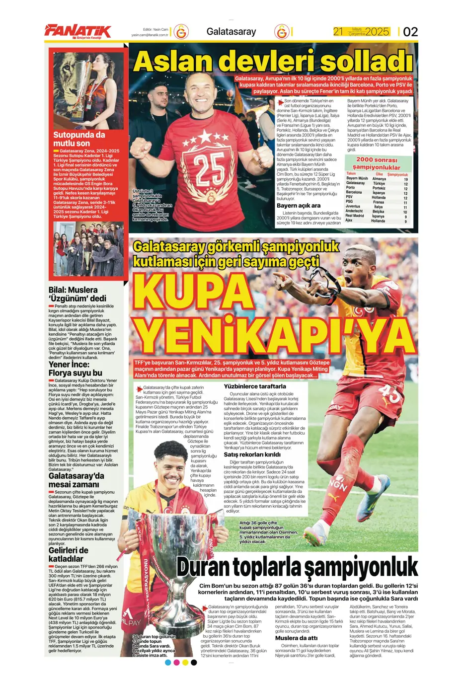 "İşte Sane teklifi" | Sporun manşetleri - 2