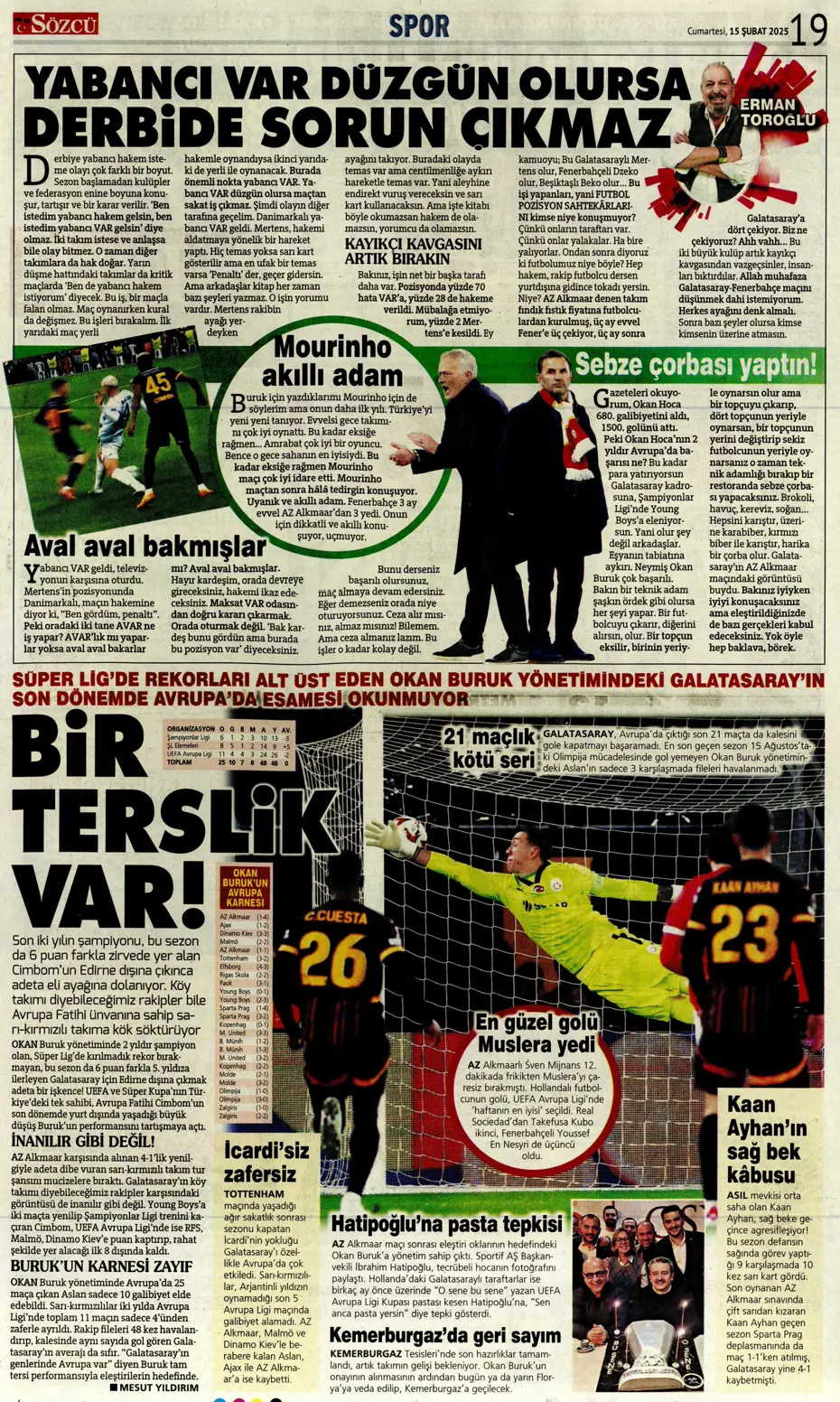 "Cimbom'da OHAL ilanı" | Sporun manşetleri (15 Şubat 2025) - 35