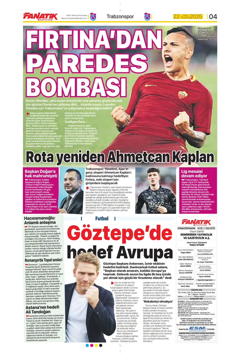 "Aslan Cherki'ye gidiyor" | Sporun manşetleri - 3