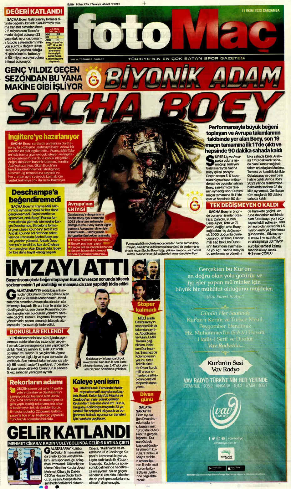 "Sergio Oliveira'ya yol göründü" | Sporun manşetleri (11 Ekim 2023) - 16