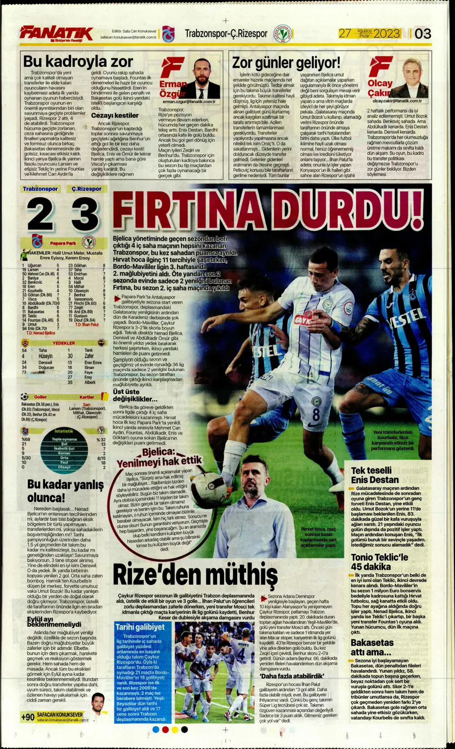 "Mertens sürprizi" | Sporun manşetleri (27 Ağustos 2023) - 4