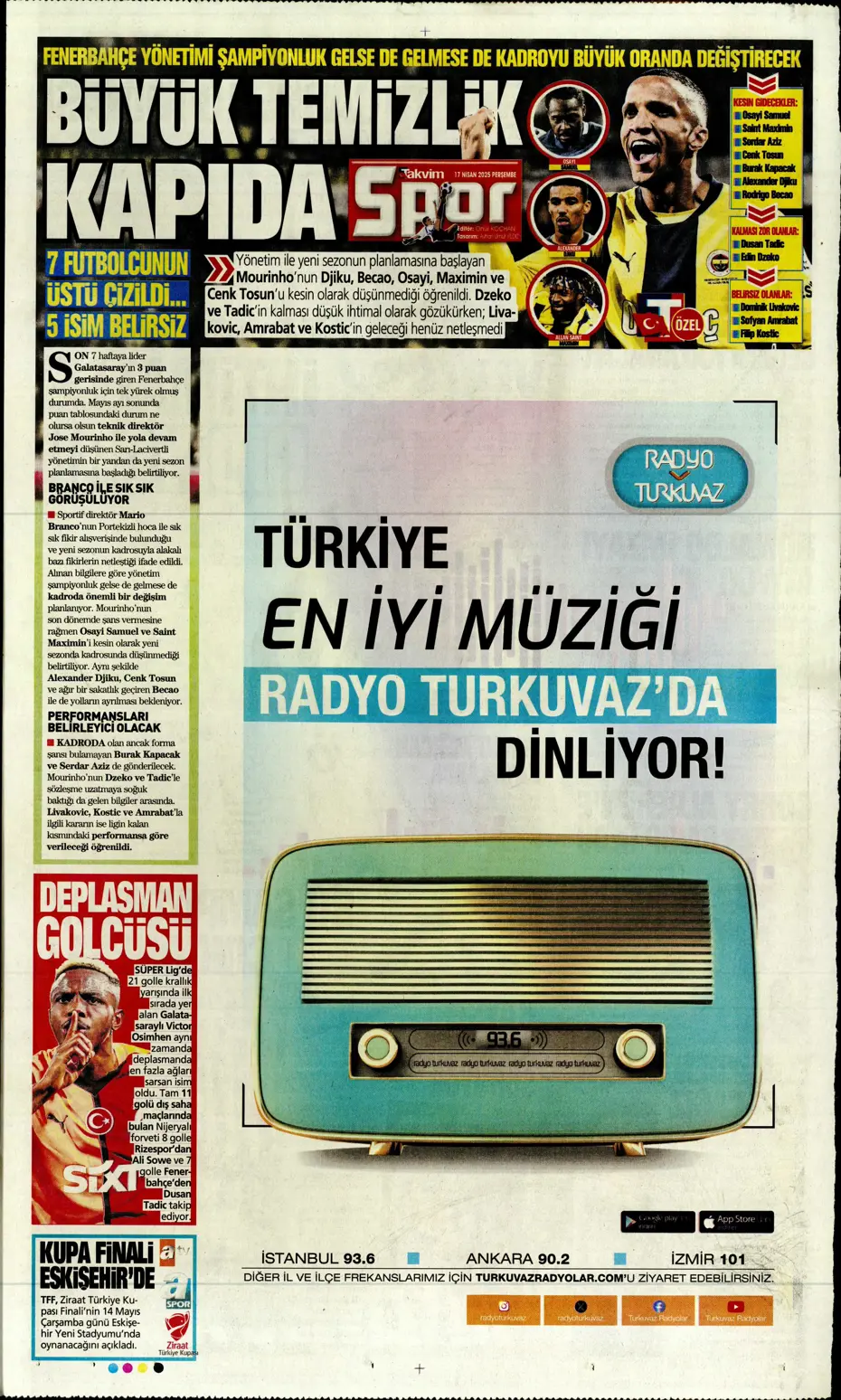 "Fenerbahçe'de büyük temizlik: 7 isim seneye yok" | Sporun manşetleri - 33