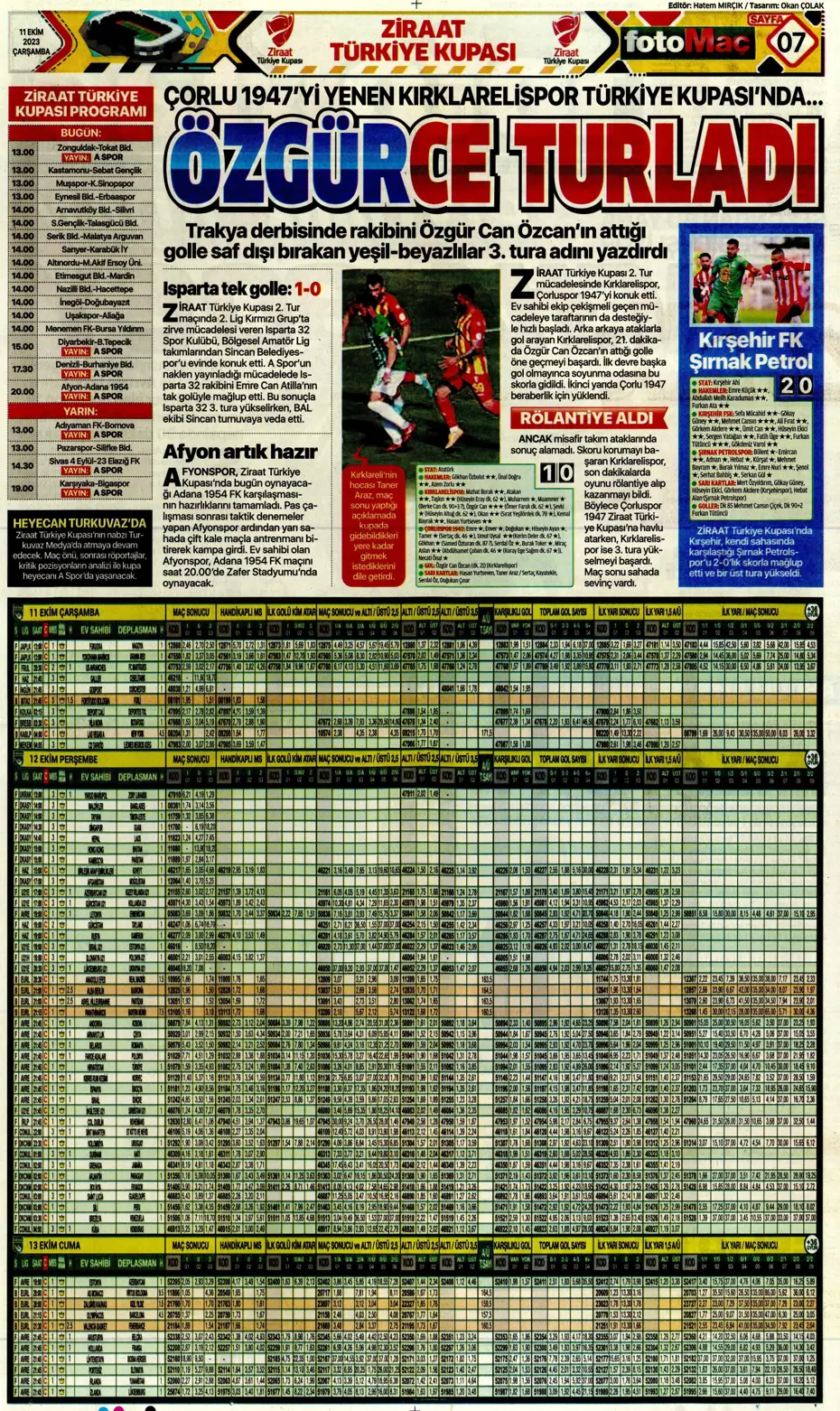 "Sergio Oliveira'ya yol göründü" | Sporun manşetleri (11 Ekim 2023) - 13