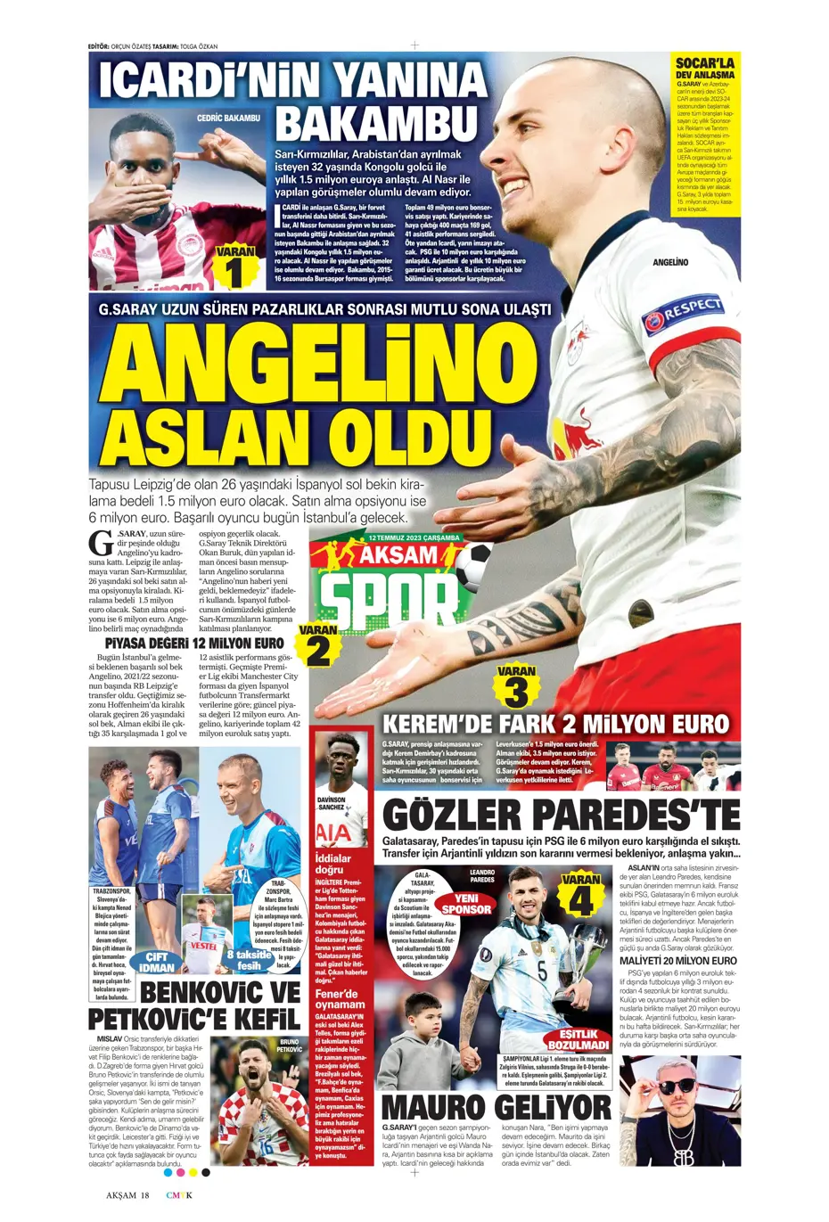 "Icardi'nin yanına 4 dev transfer daha" | Sporun manşetleri (12 Temmuz 2023) - 4
