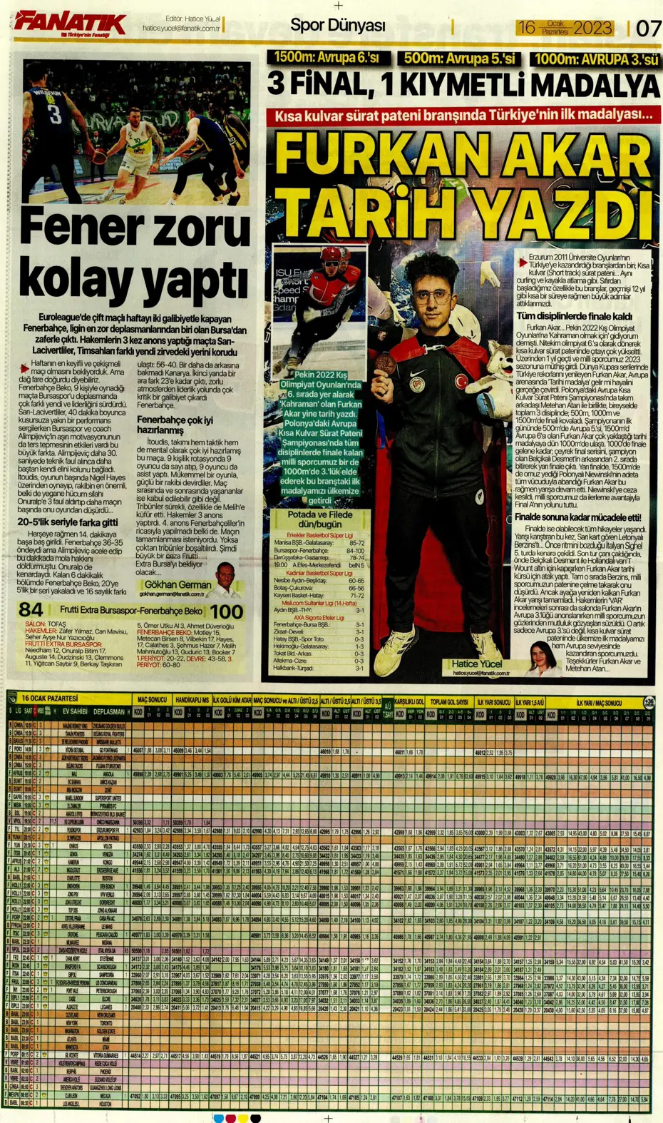 Sporun Manşetleri (16 Ocak 2023) - 8