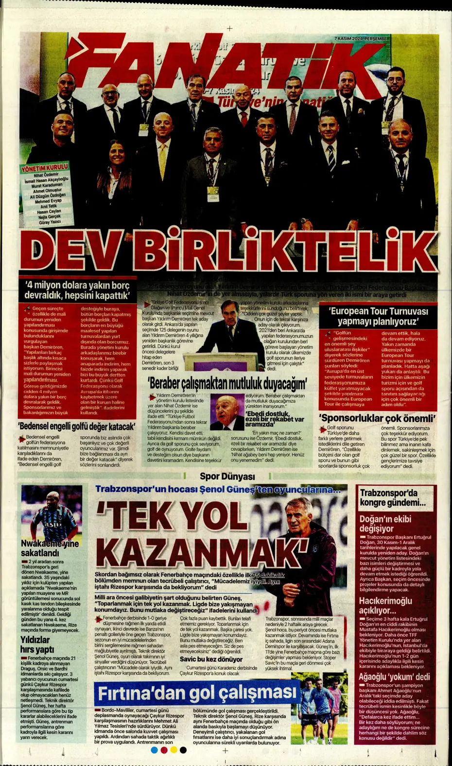 "Fenerbahçe'den Boca Juniors'a rest" | Sporun manşetleri (7 Kasım 2024) - 7