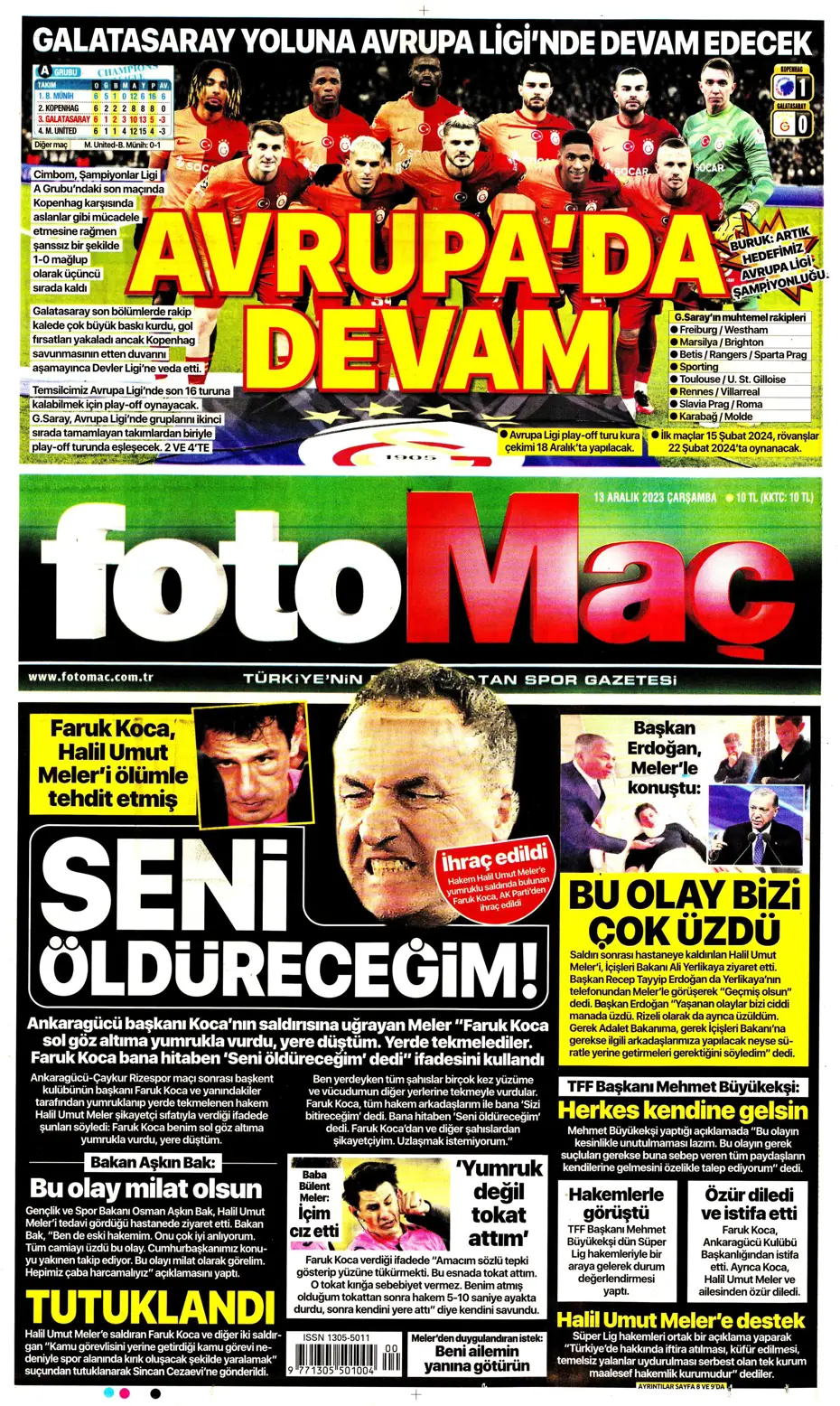 "Aslan'ın yeni yeri Avrupa Ligi" | Sporun manşetleri (13 Aralık 2023) - 9