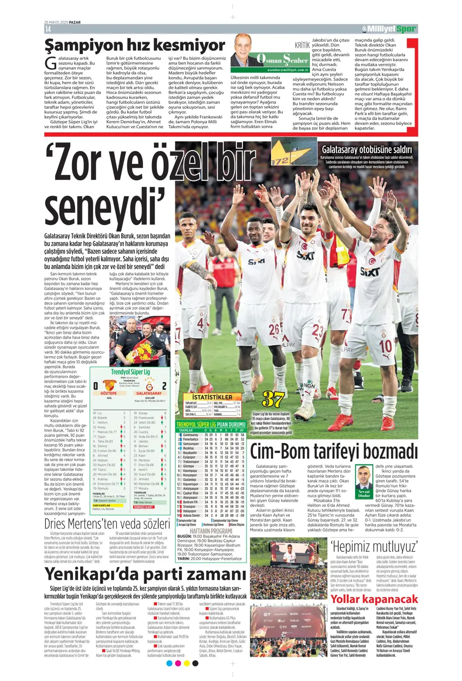 "Kap kupayı, tak yıldızı" | Sporun manşetleri - 23