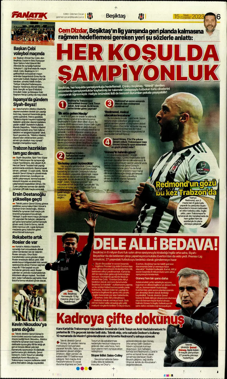 "Ada'dan Kartal'a müjde" | Sporun manşetleri (15 Nisan 2023) - 8 "Ada'dan Kartal'a müjde" | Sporun manşetleri (15 Nisan 2023) - 8