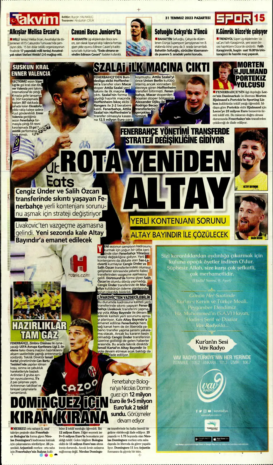 "Zaha'nın rövanşı Felix" | Sporun Manşetleri (31 Temmuz 2023) - 32