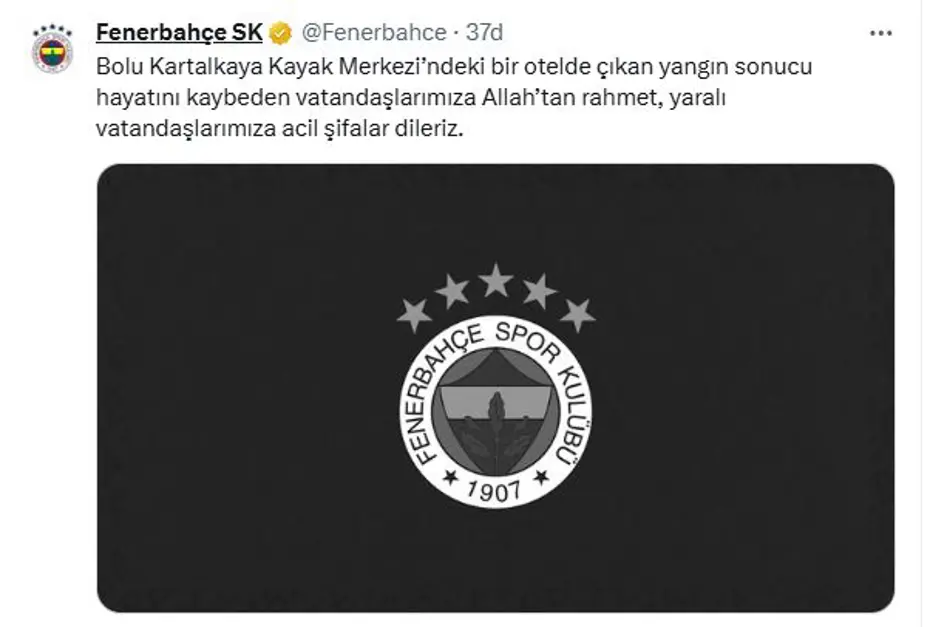 Spor kulüpleri, Kartalkaya'daki yangında hayatını kaybeden vatandaşlar için başsağlığı mesajı yayımladı - 3