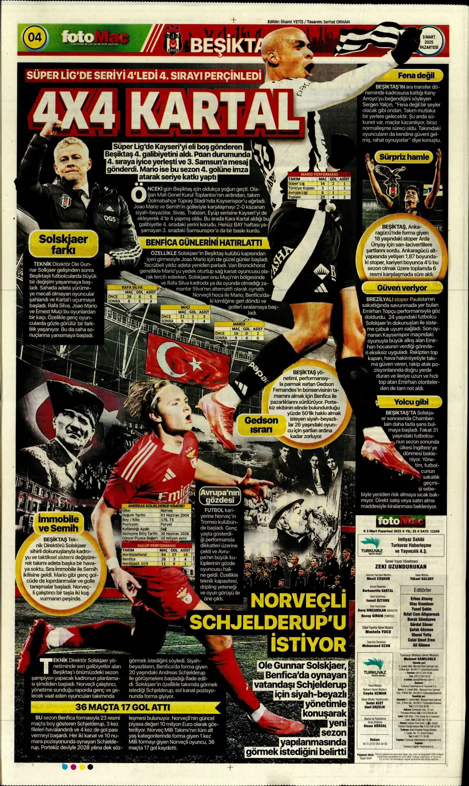 "Zirvede fark 4" | Sporun manşetleri - 9