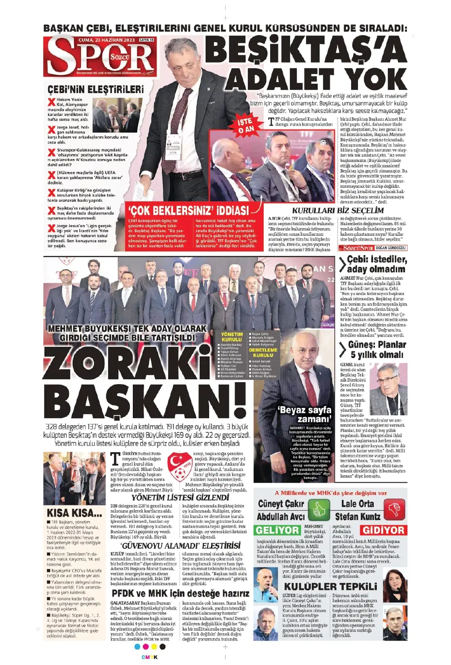 "Cüneyt Çakır ve Abdullah Avcı geliyor" | Sporun manşetleri (23 Haziran 2023) - 18